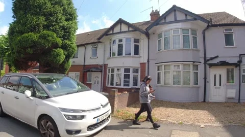 Low Angle Car Mounted Camera Luton City Street View Footage Stock Footage 314418338