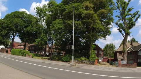 Low Angle Car Mounted Camera Luton City Street View Footage Video stock 314418441