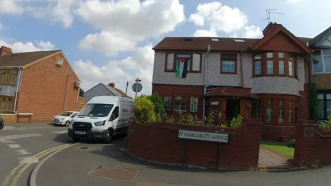 Low Angle Car Mounted Camera Luton City Street View Footage Stock Footage 314418549