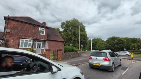 Low Angle Car Mounted Camera Luton City Street View Footage Stock Footage 314418705