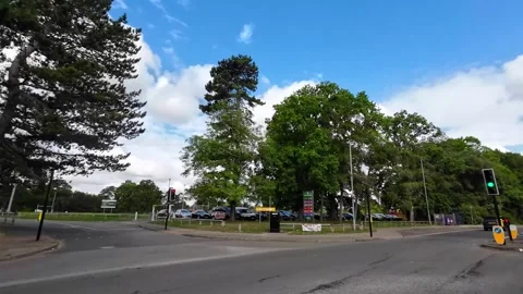 Low Angle Car Mounted Camera Luton City Street View Footage Video stock 314418761