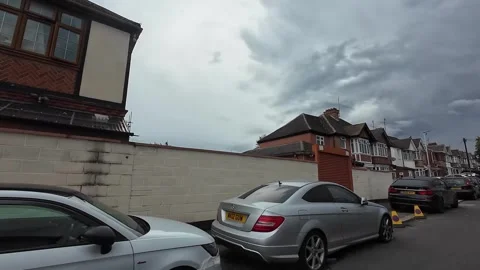 Low Angle Car Mounted Camera Luton City Street View Footage Stock Footage 314419171