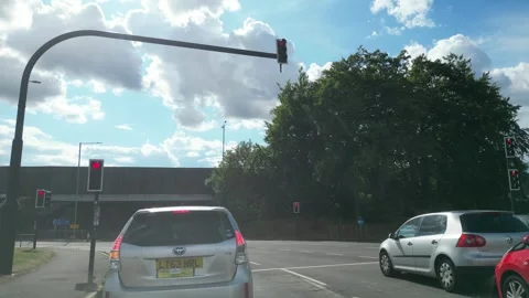 Low Angle Car Mounted Camera Luton City Street View Footage Stock Footage 314419306
