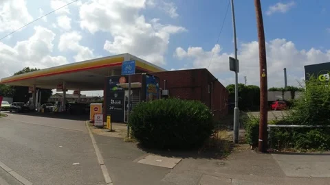 Low Angle Car Mounted Camera Luton City Street View Footage Stock Footage 314419504