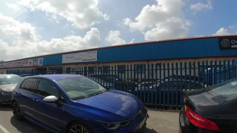 Low Angle Car Mounted Camera Luton City Street View Footage Stock Footage 314419530