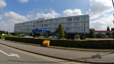 Low Angle Car Mounted Camera Luton City Street View Footage Stock Footage 314419589