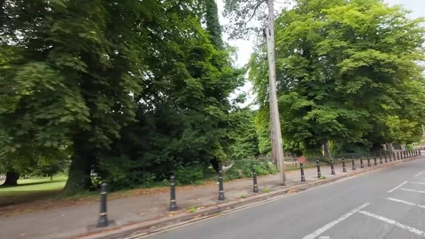 Low Angle Car Mounted Camera Luton City Street View Footage Stock Footage 314420062