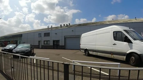 Low Angle Car Mounted Camera Luton City Street View Footage Video stock 314420648