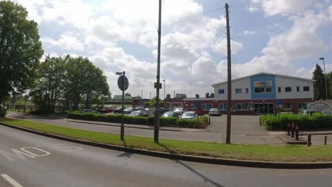Low Angle Car Mounted Camera Luton City Street View Footage Stock Footage 314420762