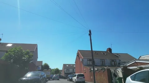 Low Angle Car Mounted Camera Luton City Street View Footage Stock Footage 314421011