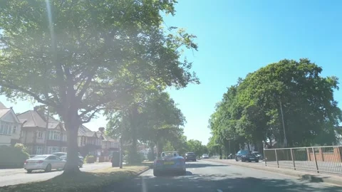 Low Angle Car Mounted Camera Luton City Street View Footage Stock Footage 314421138