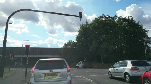 Low Angle Car Mounted Camera Luton City Street View Footage Video stock 314421338
