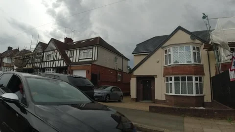 Low Angle Car Mounted Camera Luton City Street View Footage Stock Footage 314421348