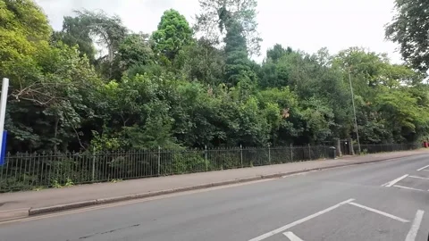 Low Angle Car Mounted Camera Luton City Street View Footage Video stock 314421701
