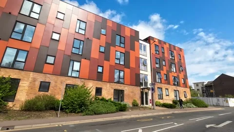Low Angle Car Mounted Camera Luton City Street View Footage Stock Footage 314422171