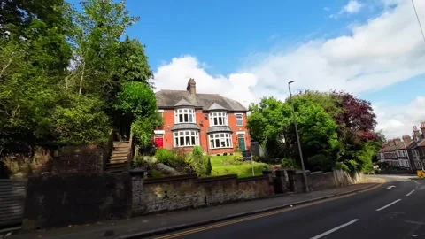 Low Angle Car Mounted Camera Luton City Street View Footage Stock Footage 314422697
