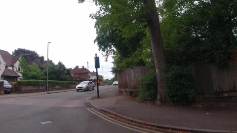 Low Angle Car Mounted Camera Luton City Street View Footage Stock Footage 314423059