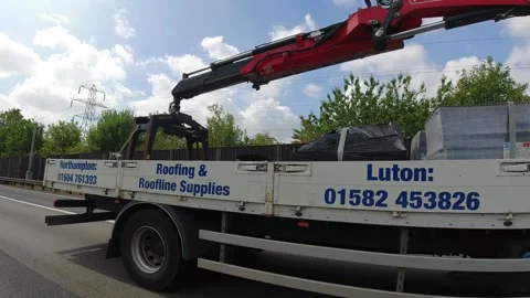 Low Angle Car Mounted Camera Luton City Street View Footage Video stock 314423184
