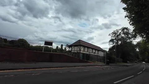 Low Angle Car Mounted Camera Luton City Street View Footage Stock Footage 314423470