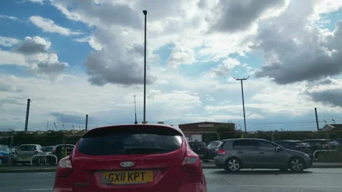 Low Angle Car Mounted Camera Luton City Street View Footage Stock Footage 314423504