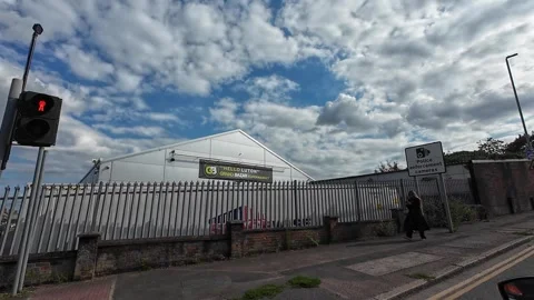 Low Angle Car Mounted Camera Luton City Street View Footage Stock Footage 314518961