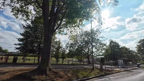 Low Angle Car Mounted Camera Luton City Street View Footage Stock Footage 314518964