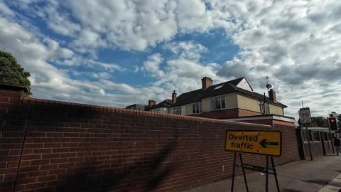 Low Angle Car Mounted Camera Luton City Street View Footage Stock Footage 314518983