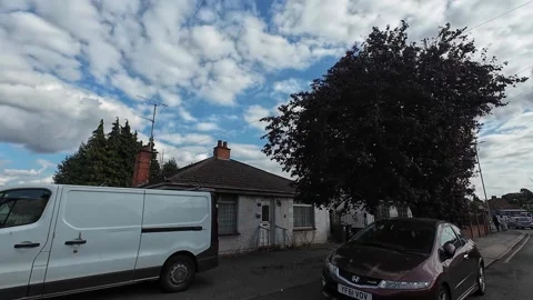 Low Angle Car Mounted Camera Luton City Street View Footage Stock Footage 314519012