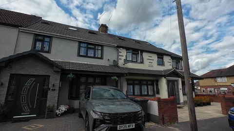 Low Angle Car Mounted Camera Luton City Street View Footage Video stock 314519062