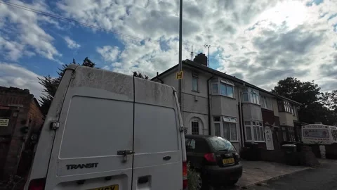 Low Angle Car Mounted Camera Luton City Street View Footage Stock Footage 314519082