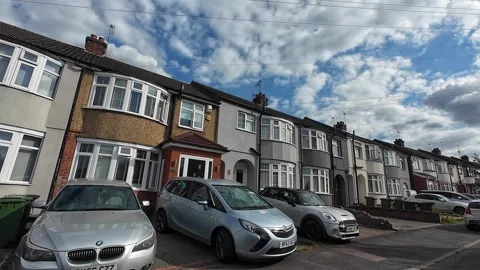Low Angle Car Mounted Camera Luton City Street View Footage Stock Footage 314519185