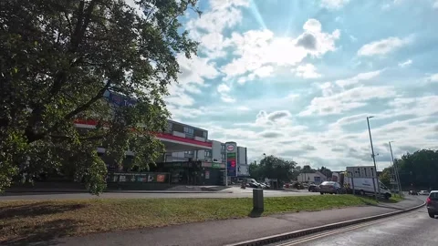 Low Angle Car Mounted Camera Luton City Street View Footage Stock Footage 314519265