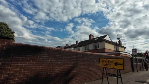 Low Angle Car Mounted Camera Luton City Street View Footage Stock Footage 314519294