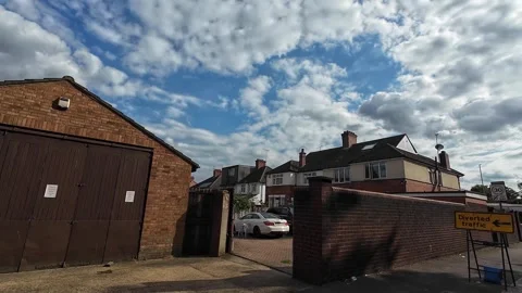 Low Angle Car Mounted Camera Luton City Street View Footage Stock Footage 314519329