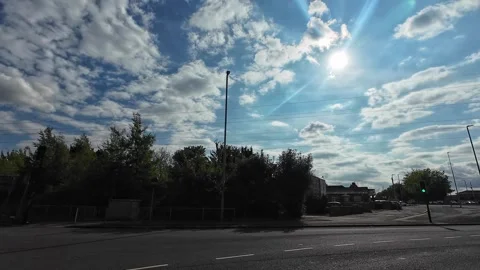 Low Angle Car Mounted Camera Luton City Street View Footage Stock Footage 314519367