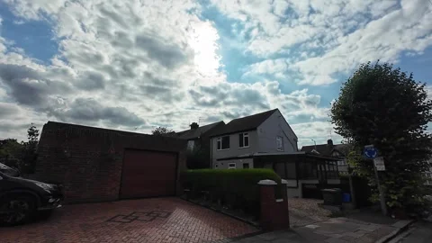 Low Angle Car Mounted Camera Luton City Street View Footage Stock Footage 314519414