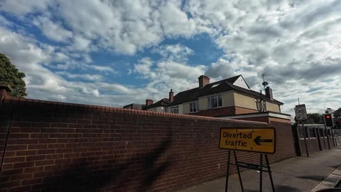 Low Angle Car Mounted Camera Luton City Street View Footage Video stock 314519425