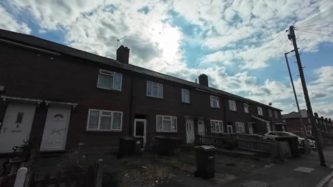 Low Angle Car Mounted Camera Luton City Street View Footage Stock Footage 314519481
