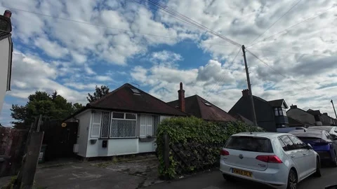 Low Angle Car Mounted Camera Luton City Street View Footage Video stock 314519544