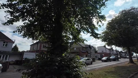 Low Angle Car Mounted Camera Luton City Street View Footage Stock Footage 314519578