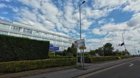Low Angle Car Mounted Camera Luton City Street View Footage Stock Footage 314519643