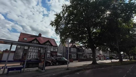 Low Angle Car Mounted Camera Luton City Street View Footage Video stock 314519644