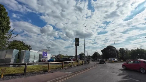 Low Angle Car Mounted Camera Luton City Street View Footage Video stock 314519723