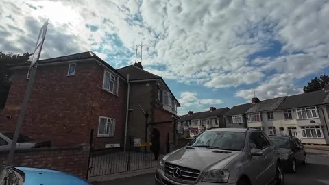 Low Angle Car Mounted Camera Luton City Street View Footage Stock Footage 314519787