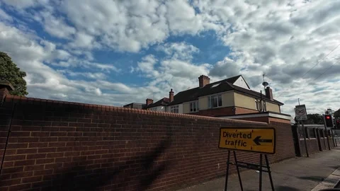 Low Angle Car Mounted Camera Luton City Street View Footage Stock Footage 314519848