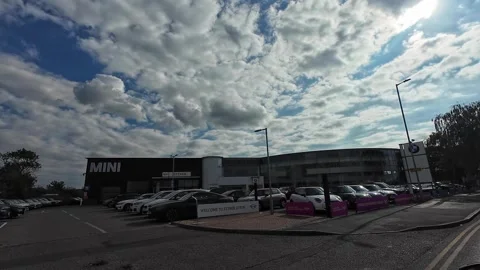 Low Angle Car Mounted Camera Luton City Street View Footage Stock Footage 314519914