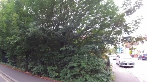 Low Angle Car Mounted Camera Luton City Street View Footage Stock Footage 314563992