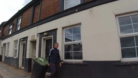 Low Angle Car Mounted Camera Luton City Street View Footage Stock Footage 314563994