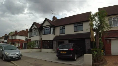 Low Angle Car Mounted Camera Luton City Street View Footage Stock Footage 314564025