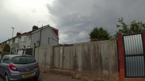 Low Angle Car Mounted Camera Luton City Street View Footage Stock Footage 314564034